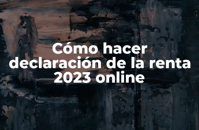 Cómo Hacer Declaración de la Renta 2023 Online
