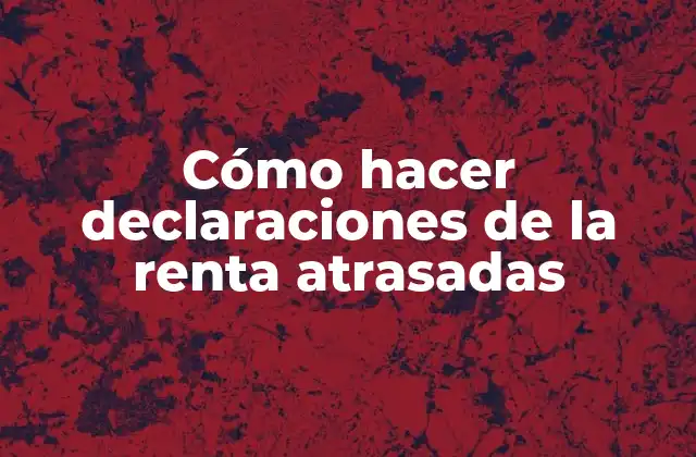Cómo Hacer Declaraciones de la Renta Atrasadas