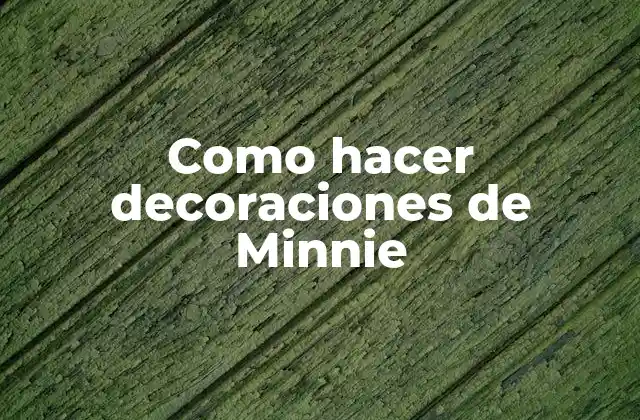 Como Hacer Decoraciones de Minnie