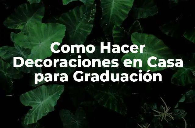 Como Hacer Decoraciones en Casa para Graduación