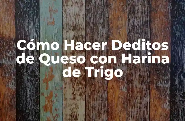 Cómo Hacer Deditos de Queso con Harina de Trigo 2 ¿Qué son los Deditos de Queso con Harina de Trigo?