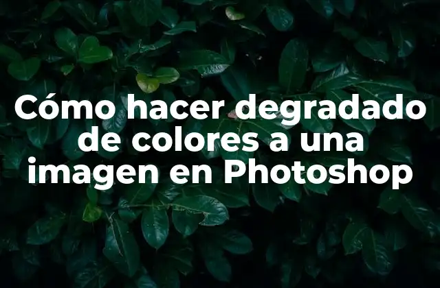 Cómo Hacer Degradado de Colores a una Imagen en Photoshop