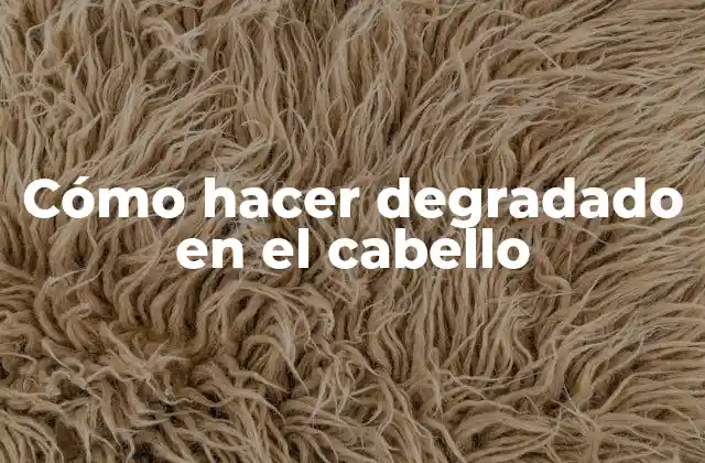 Cómo Hacer Degradado en el Cabello