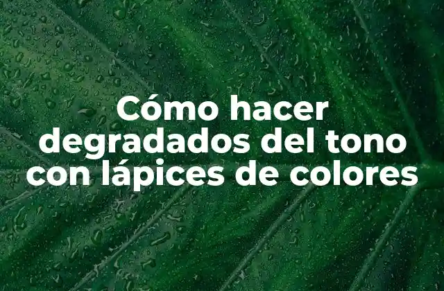 Cómo Hacer Degradados Del Tono con Lápices de Colores
