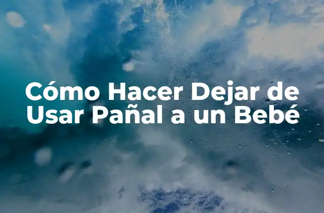 Cómo Hacer Dejar de Usar Pañal a un Bebé