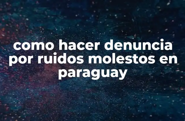 Como Hacer Denuncia por Ruidos Molestos en Paraguay