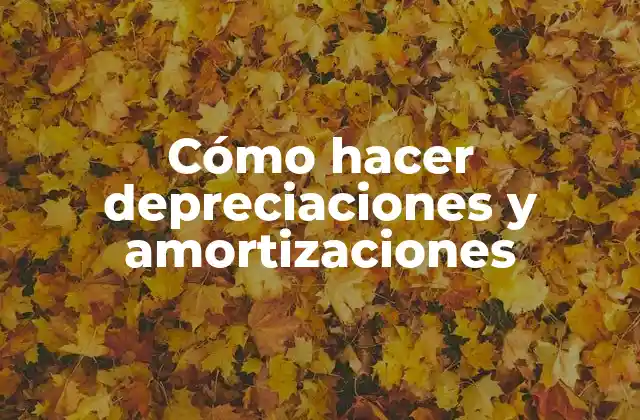 Cómo Hacer Depreciaciones y Amortizaciones