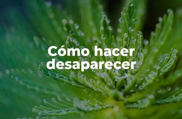Cómo Hacer Desaparecer 2 Cómo hacer desaparecer