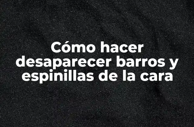 Cómo Hacer Desaparecer Barros y Espinillas de la Cara
