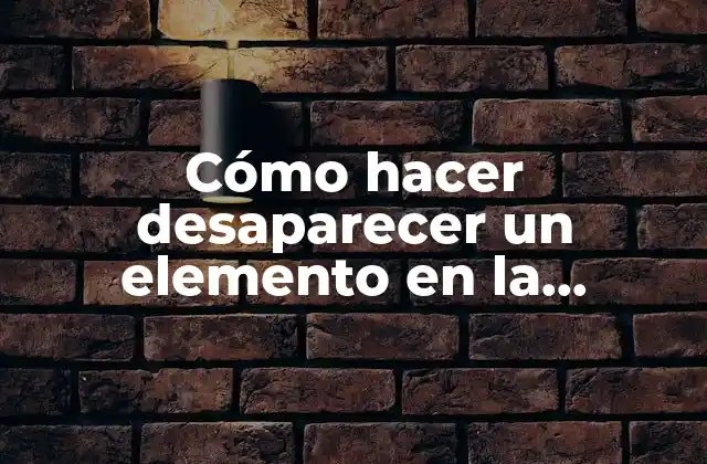 Cómo Hacer Desaparecer un Elemento en la Fotografía