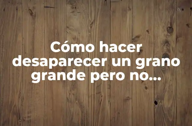 Cómo Hacer Desaparecer un Grano Grande pero No Maduro