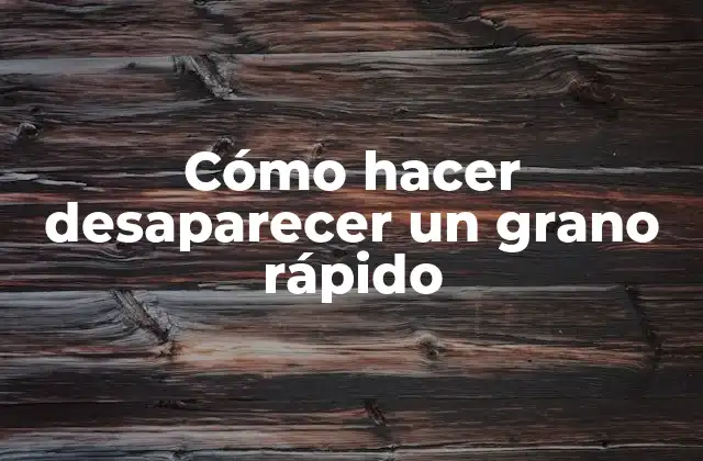 Cómo Hacer Desaparecer un Grano Rápido