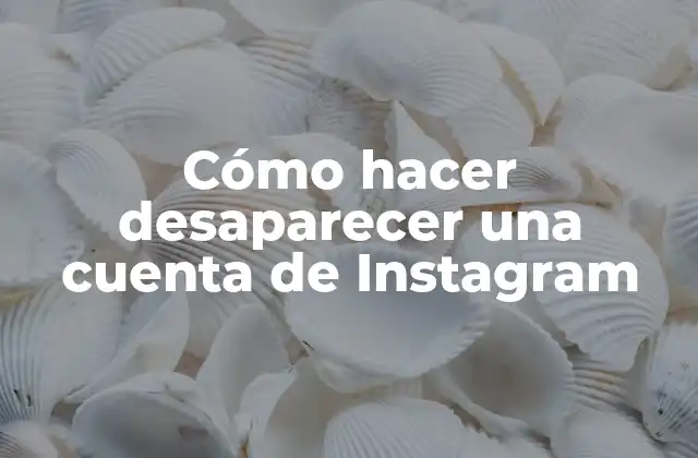 Cómo Hacer Desaparecer una Cuenta de Instagram