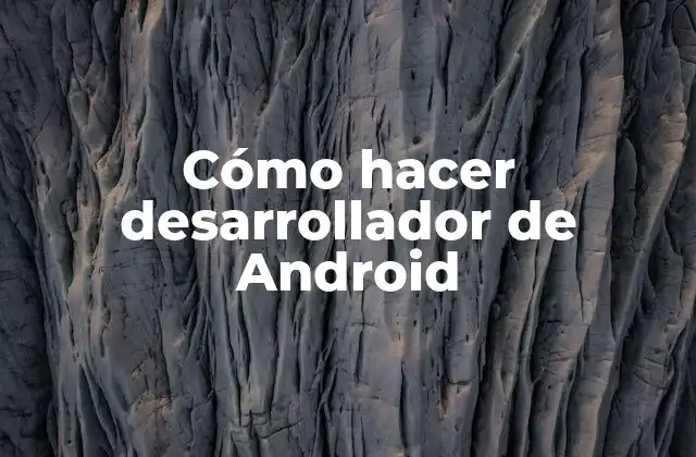 Cómo Hacer Desarrollador de Android