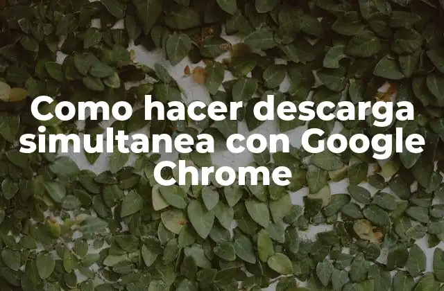 Como Hacer Descarga Simultanea con Google Chrome