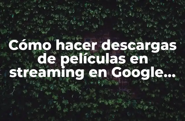 Cómo Hacer Descargas de Películas en Streaming en Google Chrome