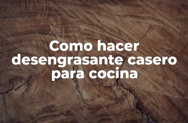 Como Hacer Desengrasante Casero para Cocina 2 ¿Qué es un desengrasante casero para cocina y para qué sirve?