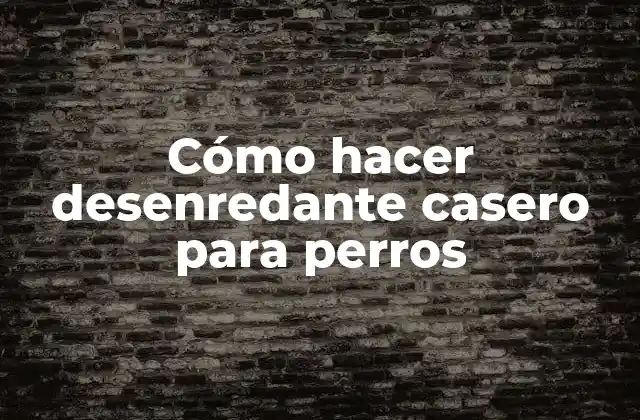 Cómo Hacer Desenredante Casero para Perros