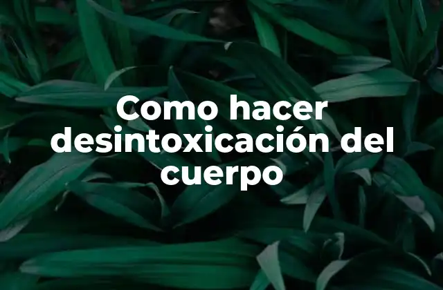 Desintoxicación del cuerpo