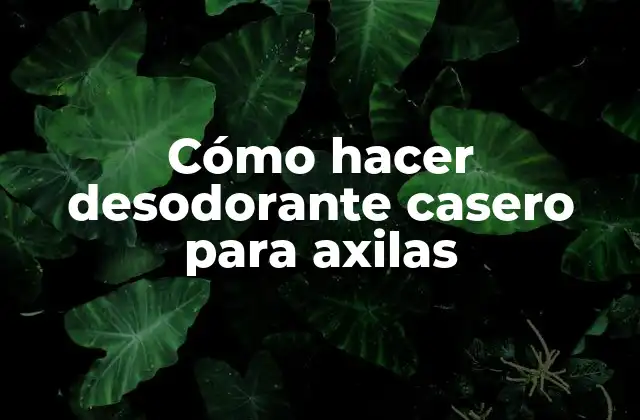 Cómo Hacer Desodorante Casero para Axilas