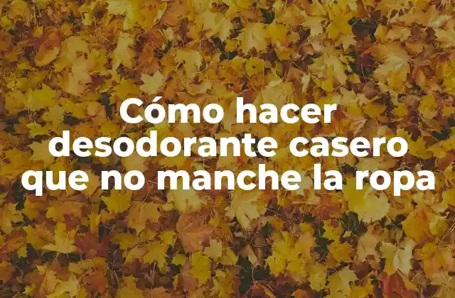 Cómo Hacer Desodorante Casero que No Manche la Ropa