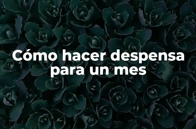 Cómo hacer despensa para un mes