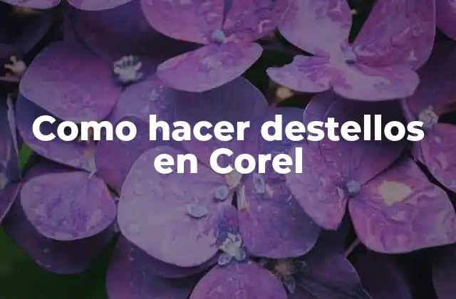 Como Hacer Destellos en Corel 2 Qué son los destellos en Corel