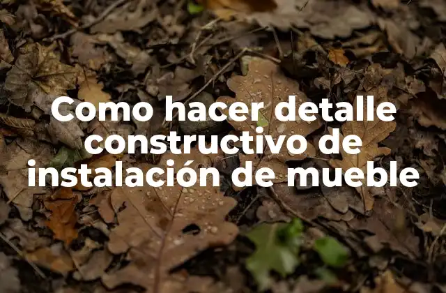 Como Hacer Detalle Constructivo de Instalación de Mueble