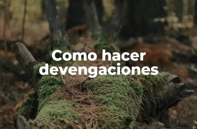 Como Hacer Devengaciones
