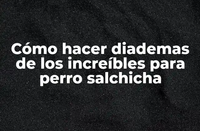 ¿Qué son diademas de los increíbles para perro salchicha?