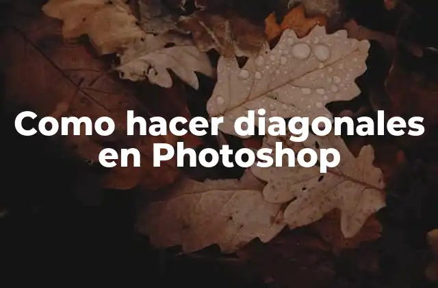 Como Hacer Diagonales en Photoshop