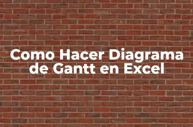 Como Hacer Diagrama de Gantt en Excel