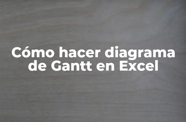 Cómo Hacer Diagrama de Gantt en Excel