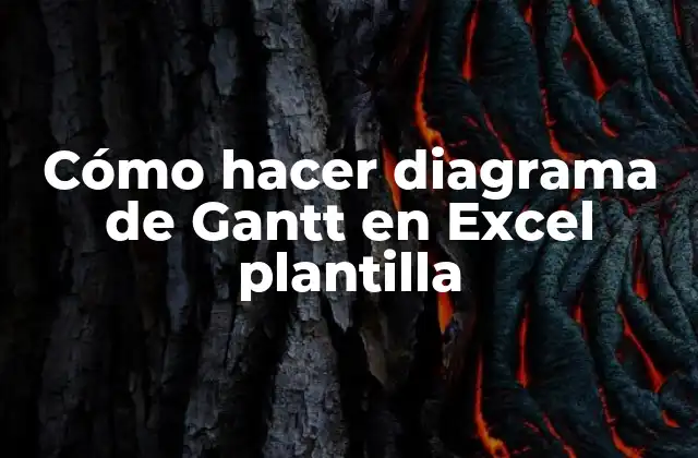 Cómo hacer diagrama de Gantt en Excel plantilla