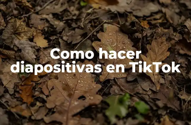 Como Hacer Diapositivas en Tiktok