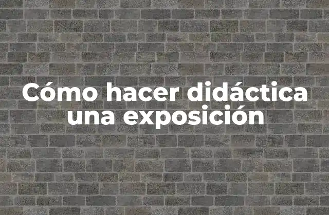 Cómo Hacer Didáctica una Exposición