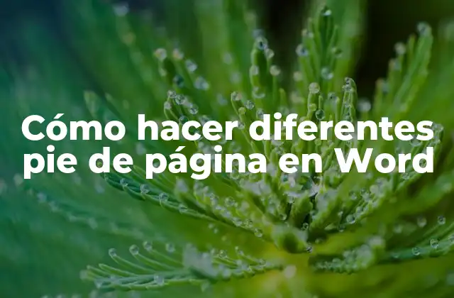 Cómo Hacer Diferentes Pie de Página en Word