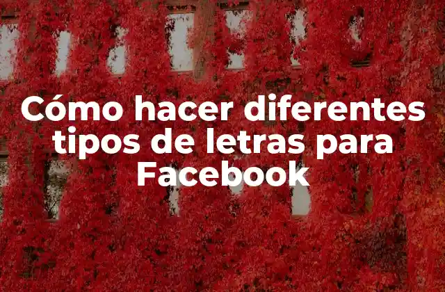 Cómo Hacer Diferentes Tipos de Letras para Facebook