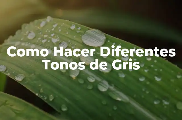 Como Hacer Diferentes Tonos de Gris