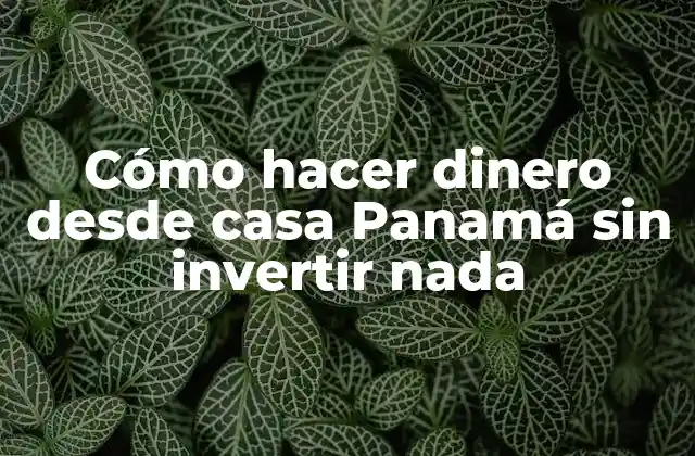 Cómo hacer dinero desde casa Panamá sin invertir