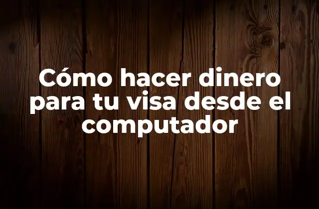 Cómo hacer dinero para tu visa desde el computador