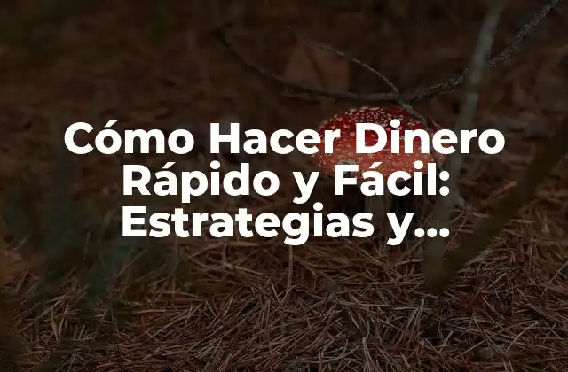 Cómo Hacer Dinero Rápido y Fácil: Estrategias y Oportunidades