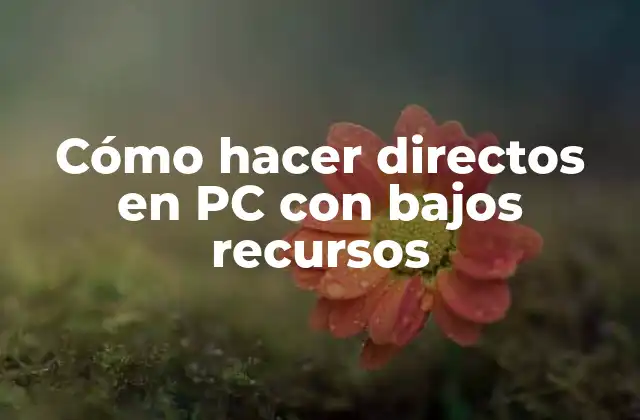 Cómo Hacer Directos en Pc con Bajos Recursos 2 Cómo hacer directos en PC con bajos recursos