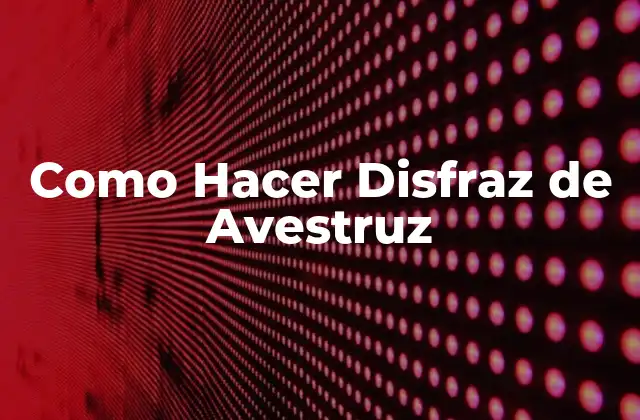 Como Hacer Disfraz de Avestruz 2 ¿Qué es un Disfraz de Avestruz y para Qué Sirve?