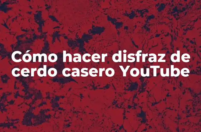 Cómo Hacer Disfraz de Cerdo Casero Youtube