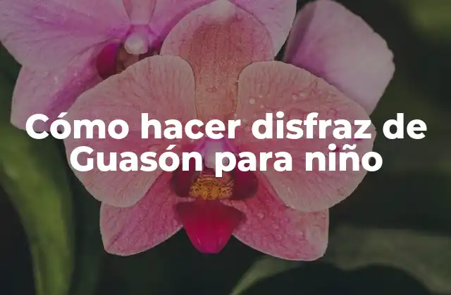 Cómo Hacer Disfraz de Guasón para Niño