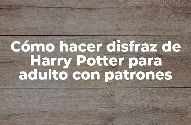 Cómo Hacer Disfraz de Harry Potter para Adulto con Patrones