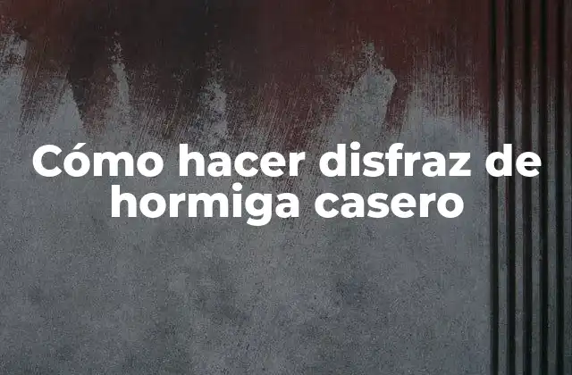 Cómo Hacer Disfraz de Hormiga Casero