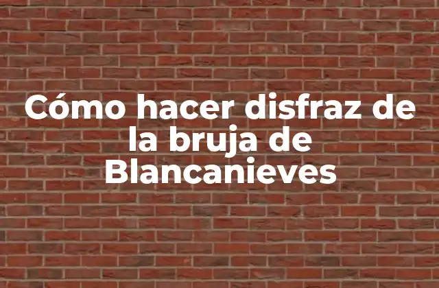 Cómo Hacer Disfraz de la Bruja de Blancanieves