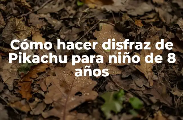 Cómo Hacer Disfraz de Pikachu para Niño de 8 Años